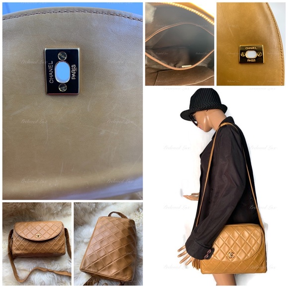 Authentic CHANEL Lambskin Camel (Dark Beige) Large Camera Bag with Tassel - Picture 12 of 12